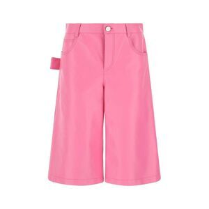 Bottega Veneta Women Pink Nappa Leather Bermuda Shorts
